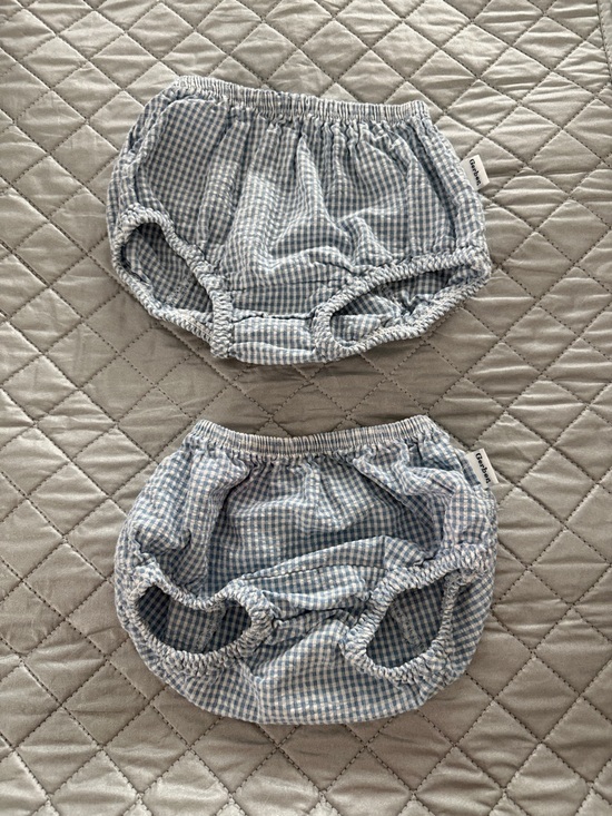 gerber Other - Gerber Light Blue Gingham Baby Diaper Covers - Set of 2 (3-6 and 6 months)